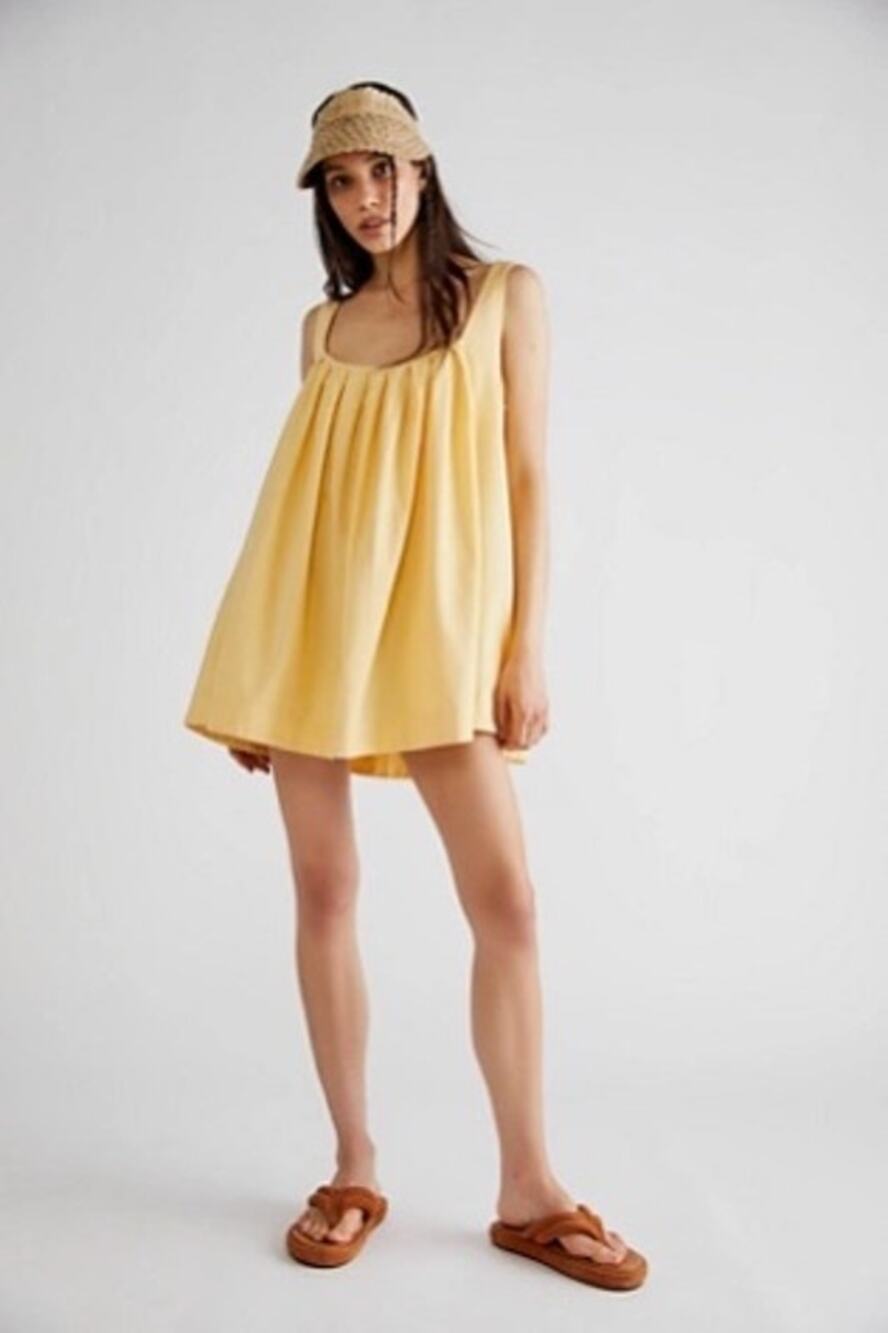 Free People Heatwave‑Ready Yellow Cotton Mini Dress Women’s Size M